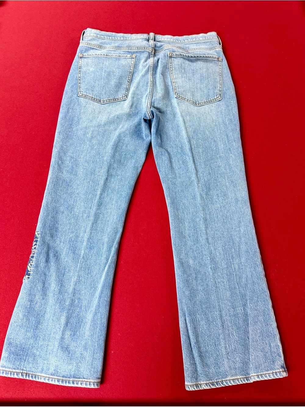 Sundance Light Blue Embroidered Patchwork boyfriend cut jeans - Picture 8 of 9